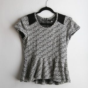 Anthropologie Peplum Short Sleeve Blouse